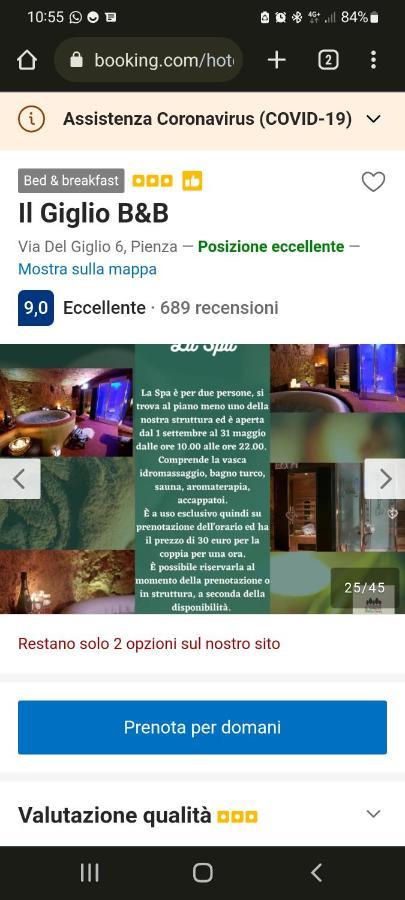 Il Giglio B&B Pienza Exteriör bild